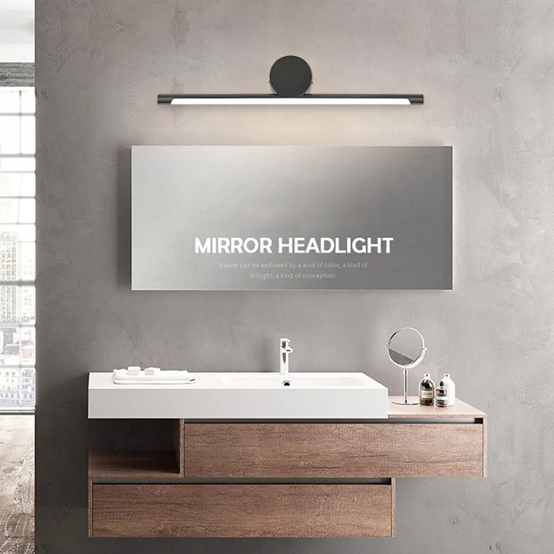 

Deyidn Nordic Modern Mirror Front Light Gold/Black Indoor LED Wall Light For Bathroom Cabinet Restroom Makeup Table Mirror Lamp