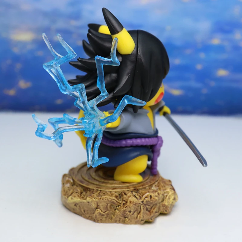 1 шт. мультяшная кавайная Аниме Фигурка покемона Pikachu Cos Uchiha Sasuke модель автомобиля