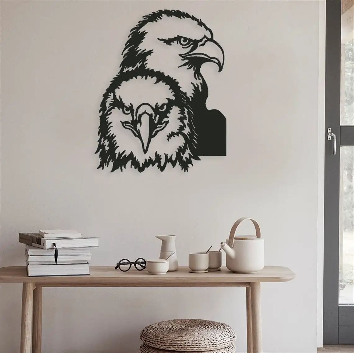 Aigle arte de pared de Metal, decoraci&oacute;n de pared &uacute;nica, decoraci&oacute;n moderna para el hogar, arte de pared de mujer, decoraci&oacute;n de pared moderna, arte de pared para sala de estar-2