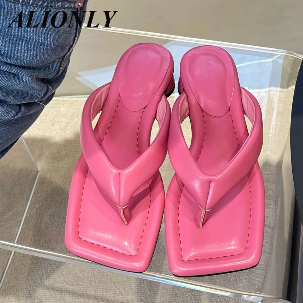 

Alionly Women's Shoes 2022 Summer Simple Herringbone Head Square Head Ladies Casual Low Heel Sandals Женские сандалии