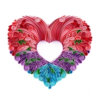 uniquilling heart wind chime quilling paper paintings wall art decor diy quilling paper crafts gifts quilling paper tools kits