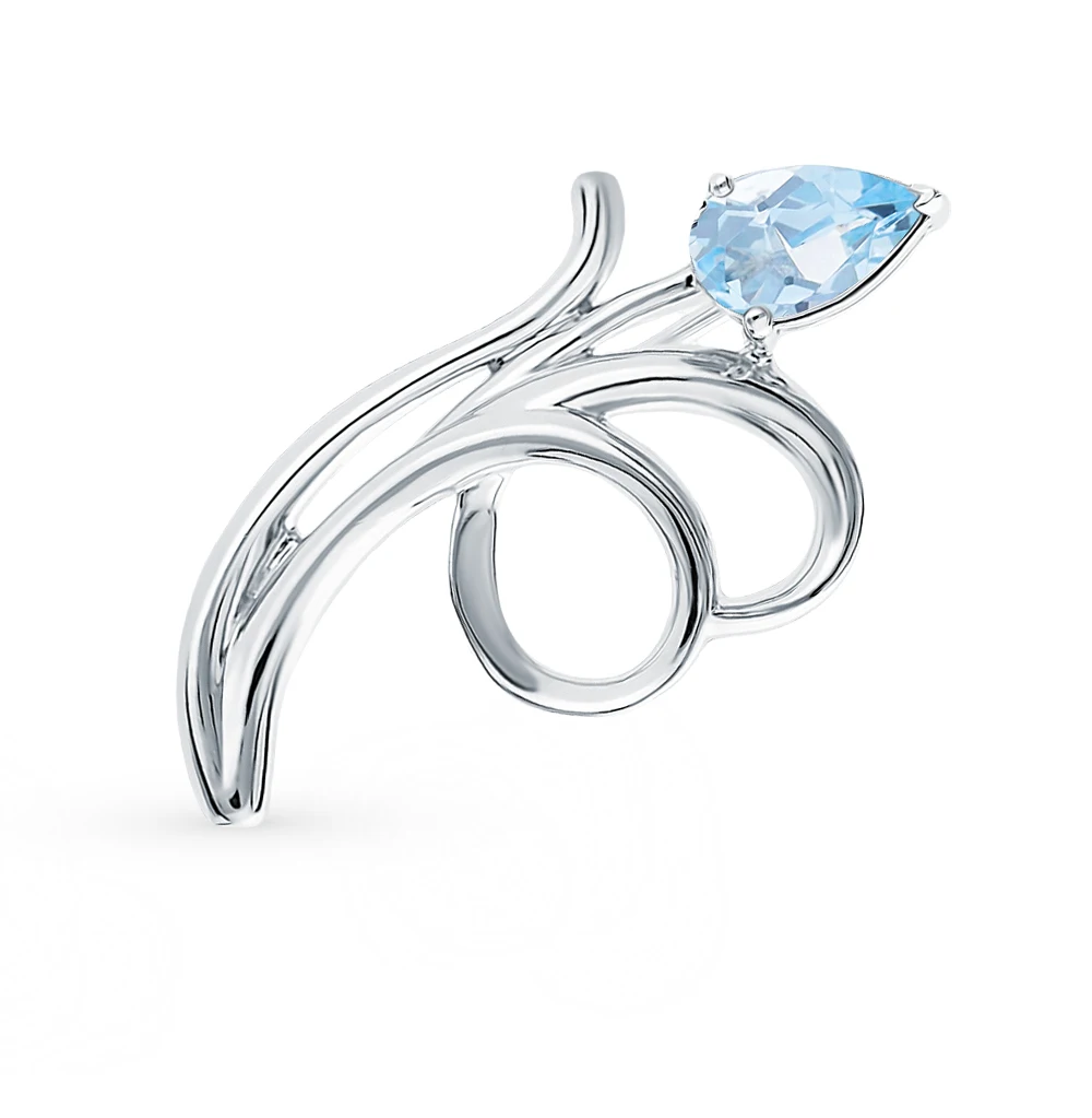 Серебряная брошь с топазом SUNLIGHT проба 925|Украшения для волос броши и украшения