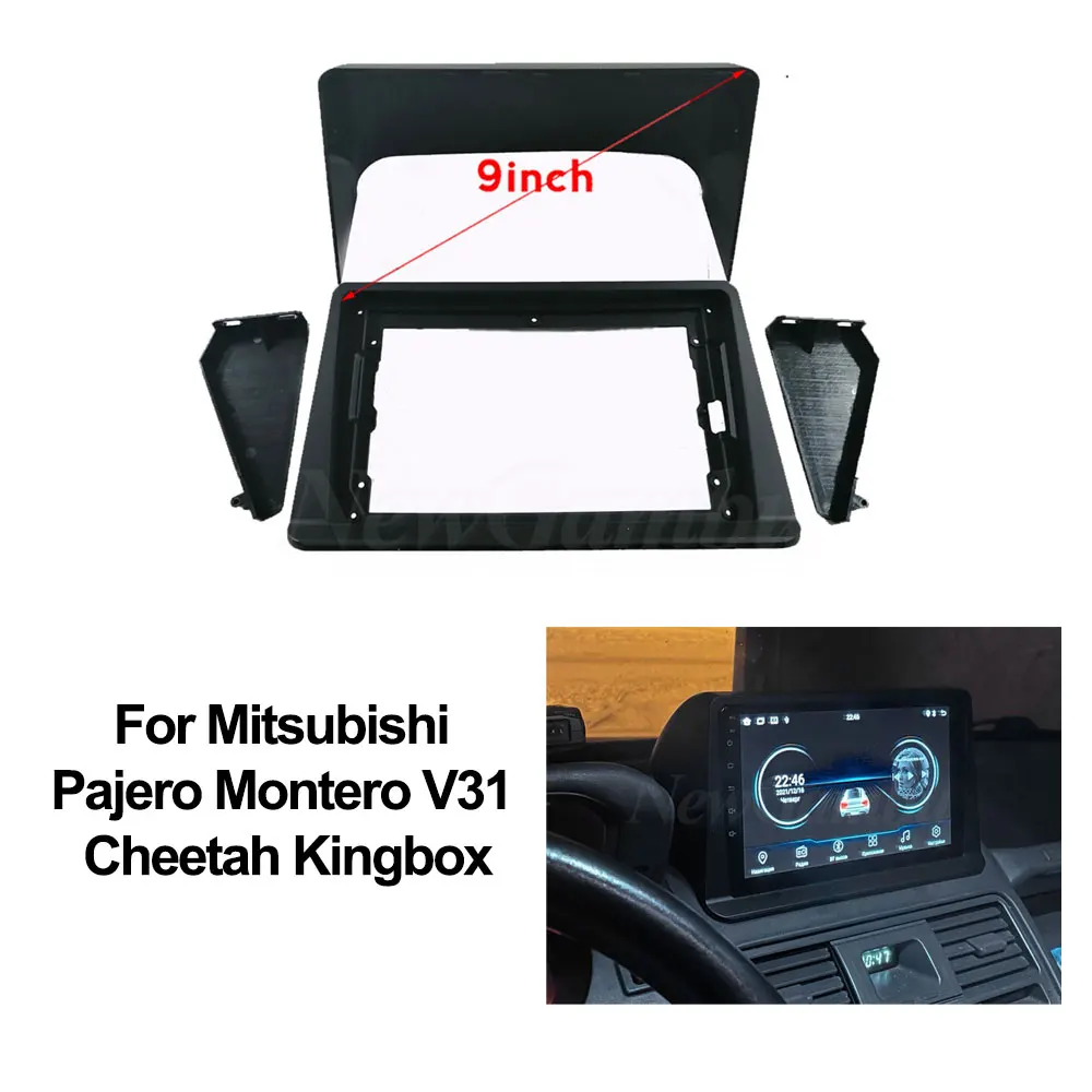 

2 Din 9 Inch Car Frame Fascia Adapter For Mitsubishi Pajero Montero V31 Shogun 1991-2012 Android Radio Dash Fitting Panel Kit