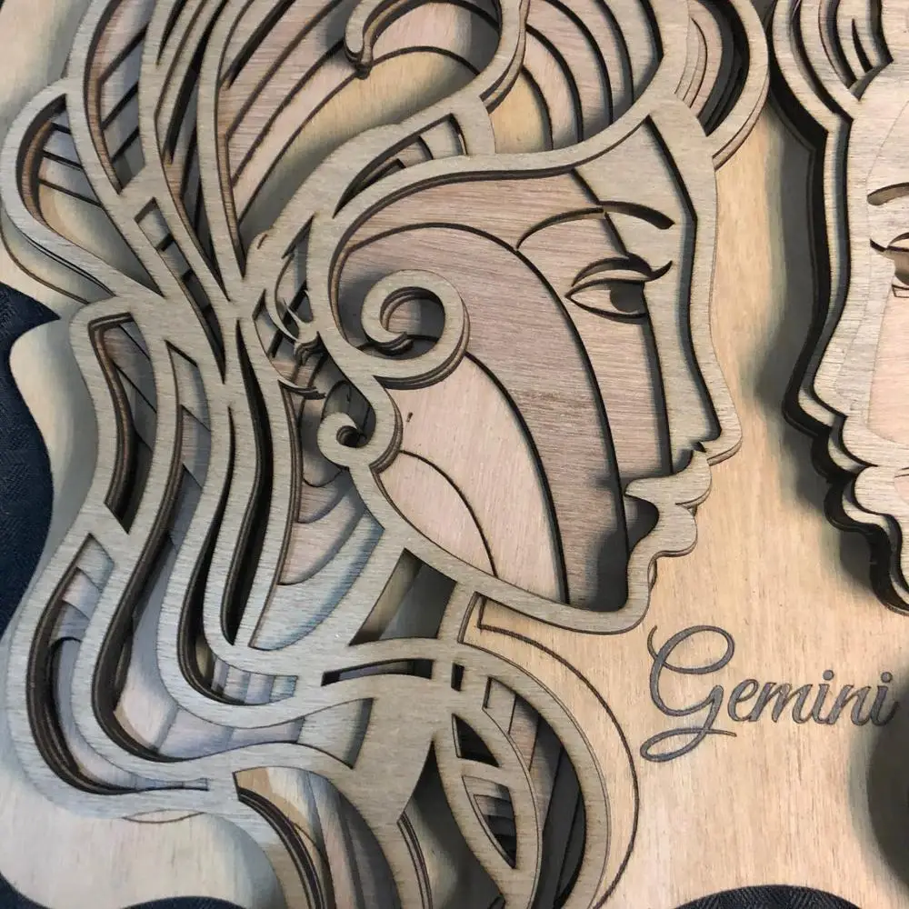 Файлы шаблонов для лазерной резки Многослойные знаки зодиака Мандала Знак