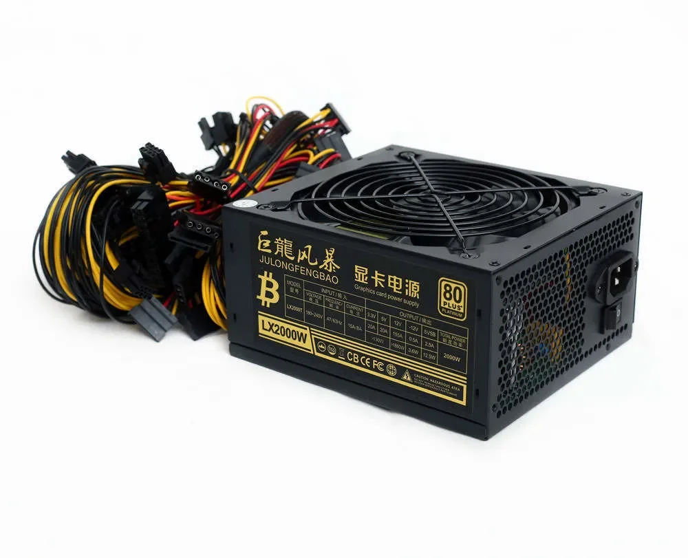Блок питания 2000W для майнинга ATX 2000 Вт 80+ PLATINUM GPU биткоинов BTC |