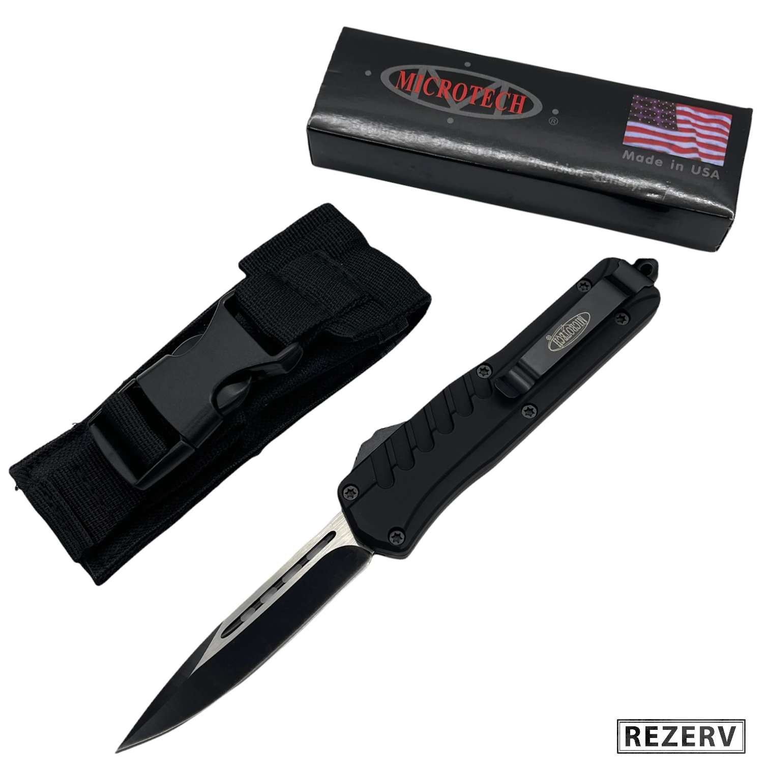 Нож кнопочный фронтальный Micro mod. 4 (Single front) автоматический складной сталь 420 рук.