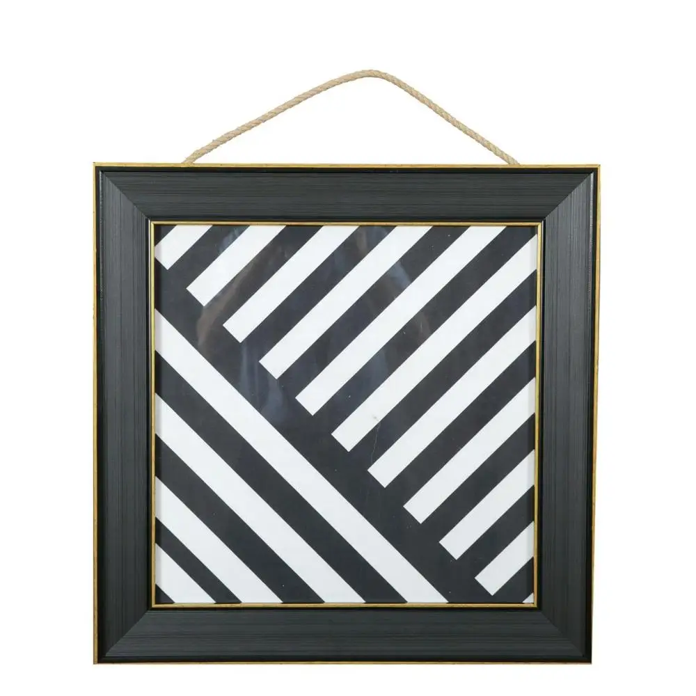 

Digital Printed Table with Wood Frame Glass Black White