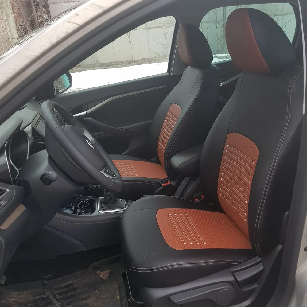 Для Kia Ceed -3 (СD) (Киа Сид) с 2018-2022 гв. модельные чехлы на сиденья из экокожи [Модель