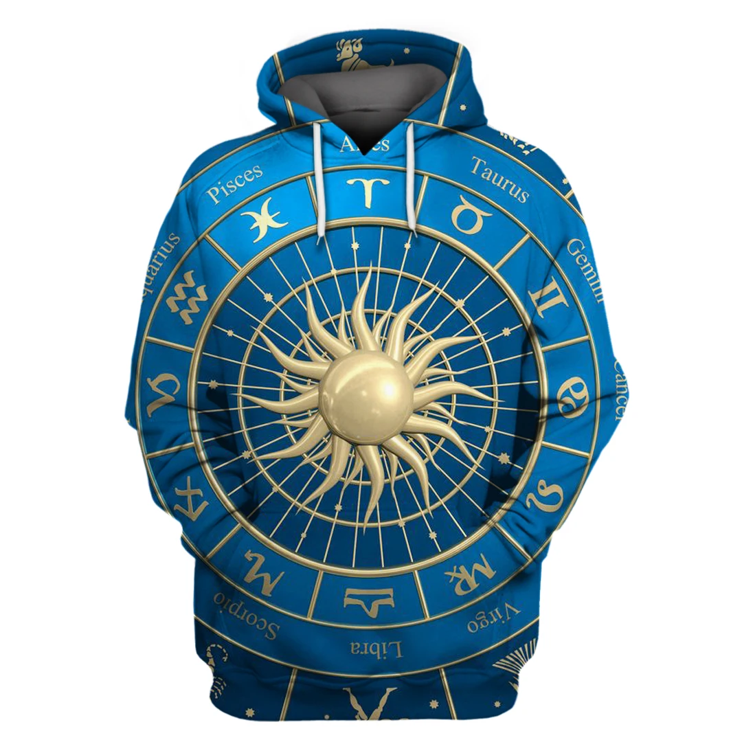 

SONSPEE 3D Print Fashion Streetwear Compass Zodiac Men's Long Sleeve New Funny Printed Hoodies Sweatshirt Women Hoody Pullover