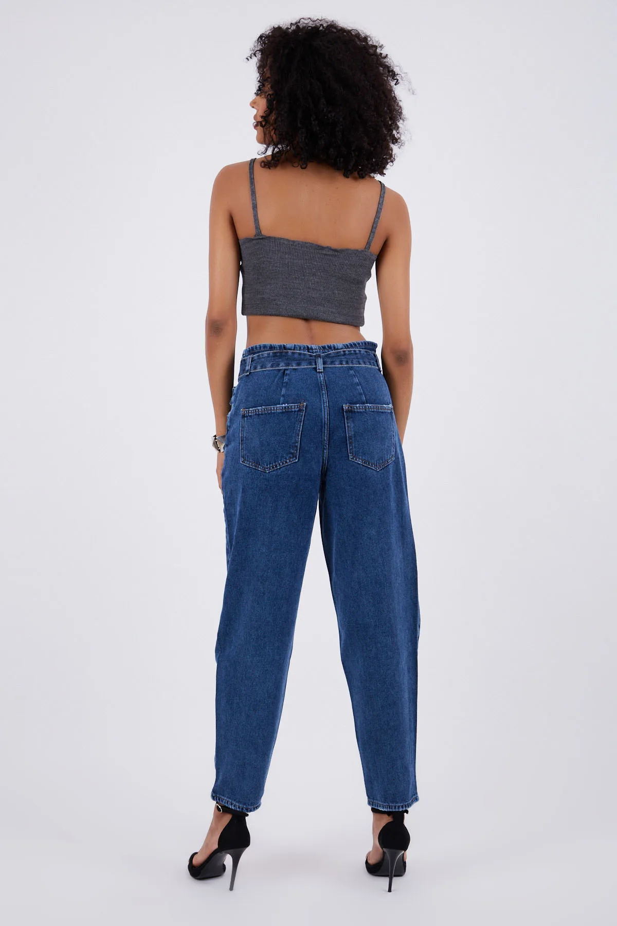 High Waist Jeans Women Harem Pants Loose Casual Plus Size High Street Denim Trousers Vintage with Belt Retro Straight Comfort