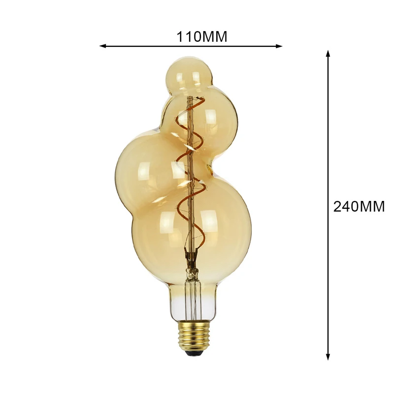

Vintage LED Bulb Edison Bulb 220V 4W E27 LED Soft Filament Bubble Lamp Retro Grape Shape Lamp Home Filament Decoration Bulb
