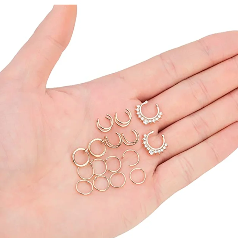 Кольцо имитация для пирсинга носа из нержавеющей стали 1 шт.|Украшения тела| |