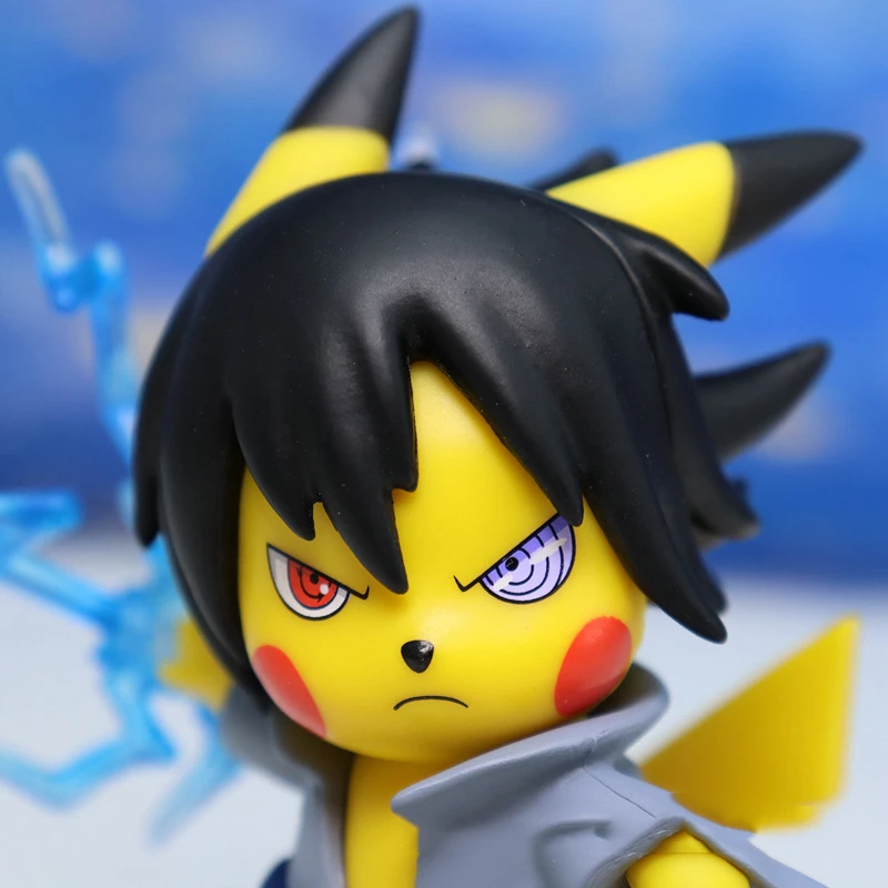 1 шт. мультяшная кавайная Аниме Фигурка покемона Pikachu Cos Uchiha Sasuke модель автомобиля