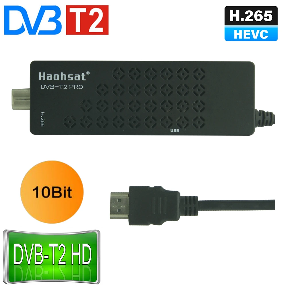 

Цифровой наземный декодер Haohsat T2Pro, Италия, Россия, спот, DVB-T/T2, искусственный ресивер, TDT, H.265, HEVC, 10 бит, с USB, Wi-Fi, MT7601