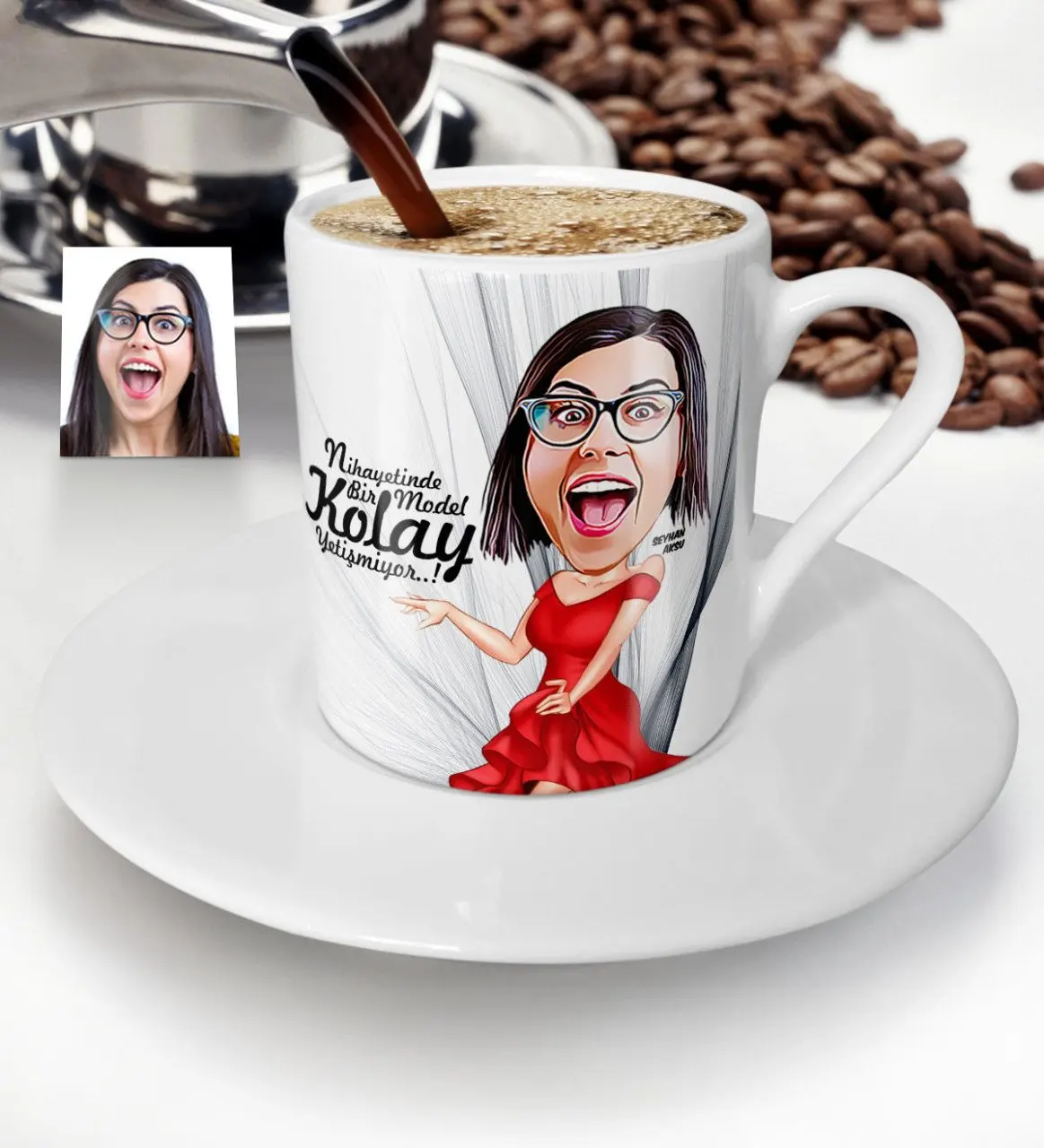 

Personalized Women 'S Pattern Cartoon Turkish coffee Cup-1