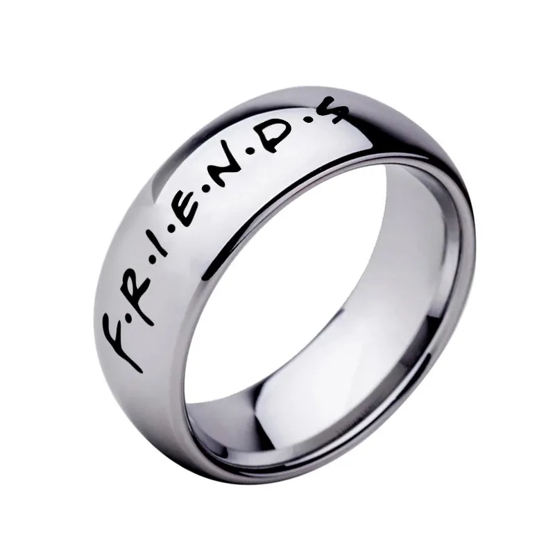 

Friends TV Show Ring Friends Letter Print Rings for Women Men Friends Stainless Steel Finger Ring Gifts for Friends Lovers
