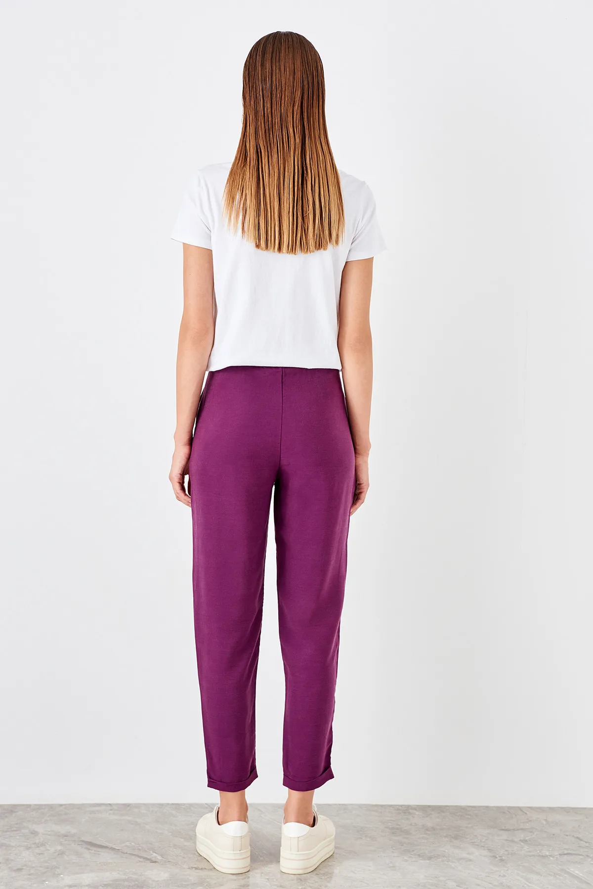 Trendyol Mürdüm Liyosel Carrot Pants TOFSS19ST0009