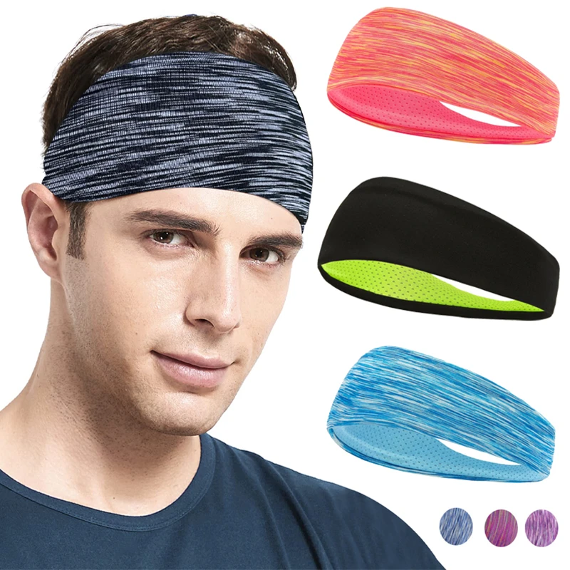 1PCS Sweatband for Men Women Elastic Sport Hairbands Head Band Yoga Headbands Headwear Headwrap Sports Workout Hair Accessories