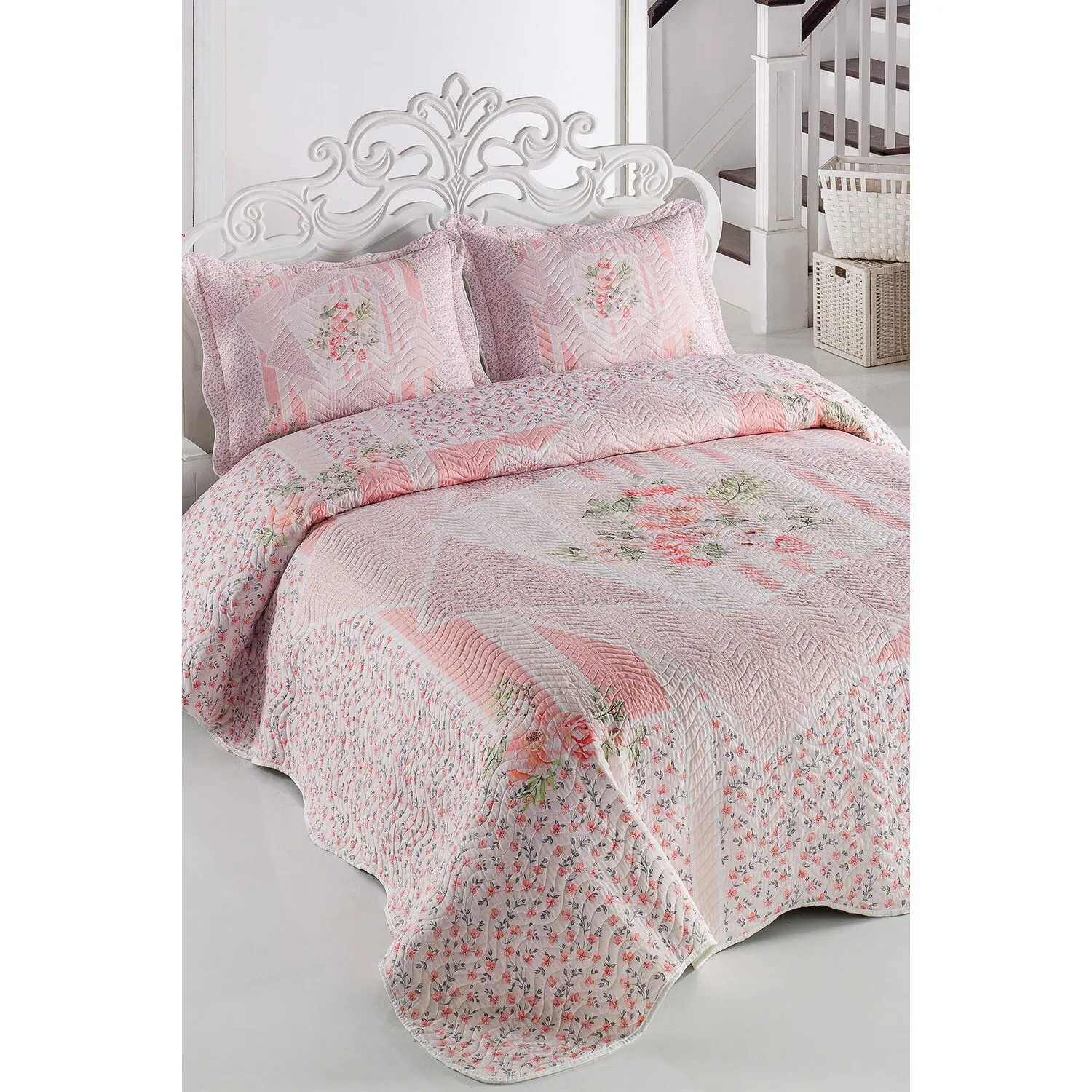 

YOUR WONDERFUL COVER Dolce Powder Double Quilted Bedspread Duvet Cover Set
