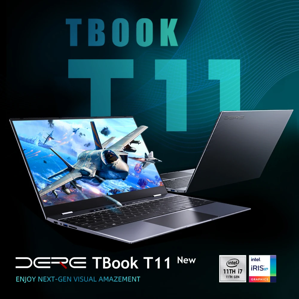 Ноутбук Dere T11 15 6 дюйма Intel Core i7-1165G7 16 Гб ОЗУ ТБ SSD IPS 180 ° Тонкий для бизнеса и офиса