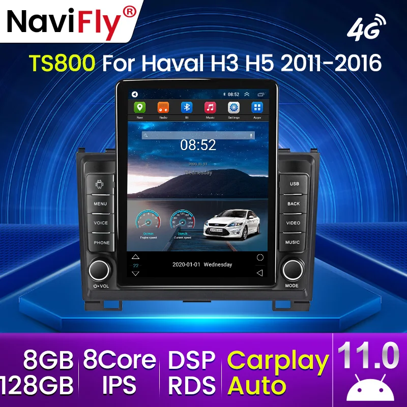 Android 11 Carplay 4G Для Tesla Вертикальное Автомобильное Радио Видео Haval Hover Great Wall H3 H5 2011-2016