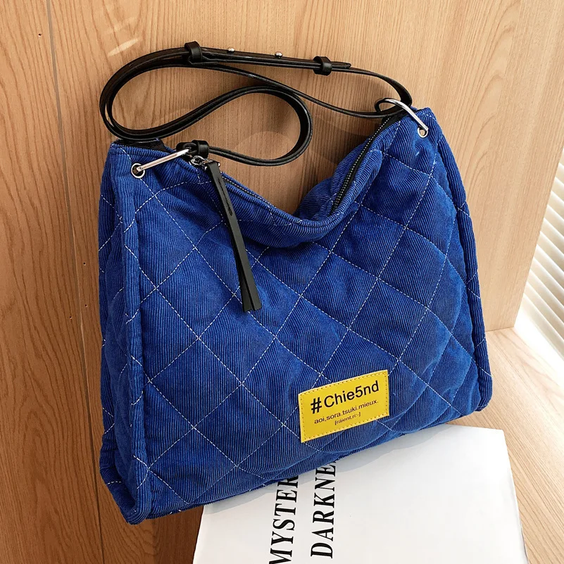 

2022 New Large-Capacity Brand Canvas Klein Blue High-Quality Texture All-Match Western-Style Women Shoulder Crossbody Tote Bag