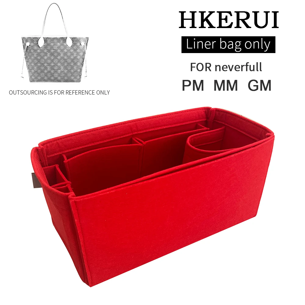 

For NeverFull PM MM GM Insert Bag Organizer Makeup Handbag Organizer Travel Inner Purse Cosmetic Premium Felt-(Handmade/20Color