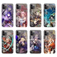Hot Genshin Impact Transparent Mobile Phone Case For IPhone Pro Max Plus Personality DIY Desin Clear Cover