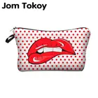 Косметичка Jom Tokoy с разноцветным рисунком, милый Органайзер, дамская сумочка для путешествий, женская косметичка