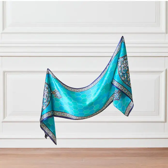 Шелковый шейный шарф Сделано в Турции % 100 шелк зеленая тема гробницы