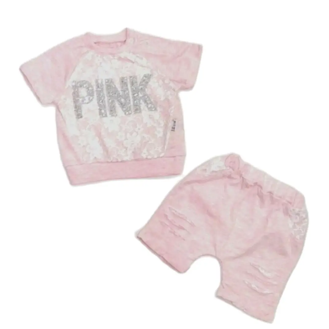 

kız bebek yazlık şort tişört iki parça bebek setleri