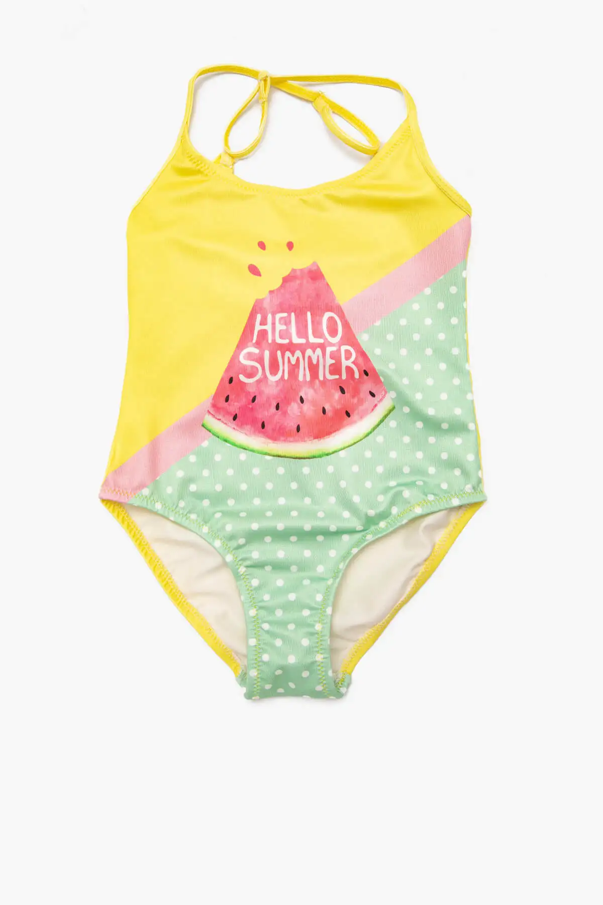 Coton Kids желтый Женский Детский купальник |