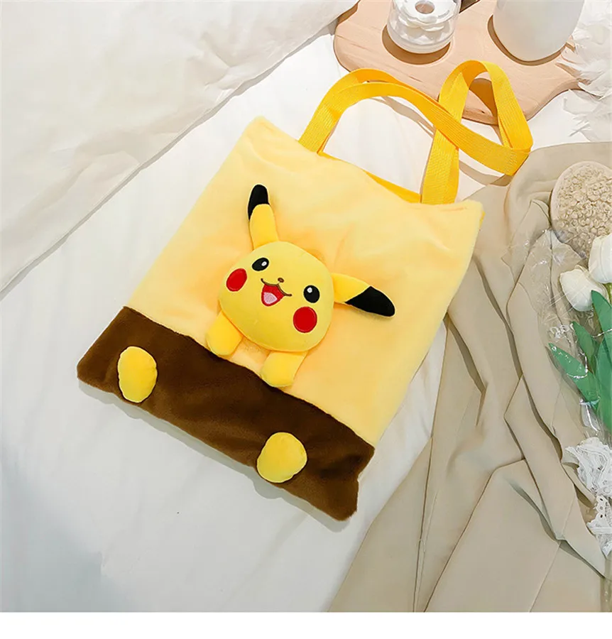 

Anime Bag 1pcs Pokemon Pikachu Bag Kawaii Shoulder Bags Cute Plush Toys Doll Cartoon Study Stationary Student Gift Y537