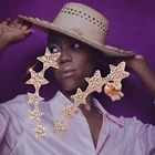 Женский комплект со звездами, из стерлингового серебра 925 пробы, лето 2021, позолоченный 18 карат, новый подарок для клубной вечеринки, помолвки, дня рождения