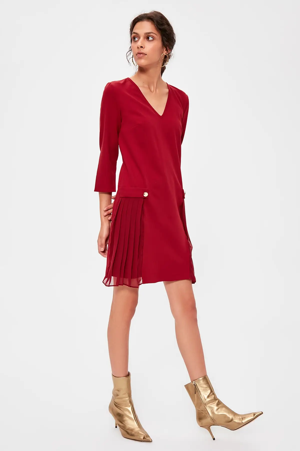Trendyol Бордовое платье Piliseli TWOAW20EL1310|Женские платья| |