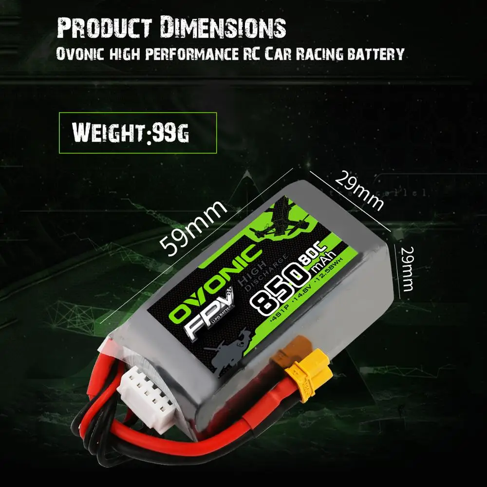 Аккумулятор Ovonic LiPo 4S 80C 850 мА/ч батарея Lipo 14 8 в для радиоуправляемых моделей с