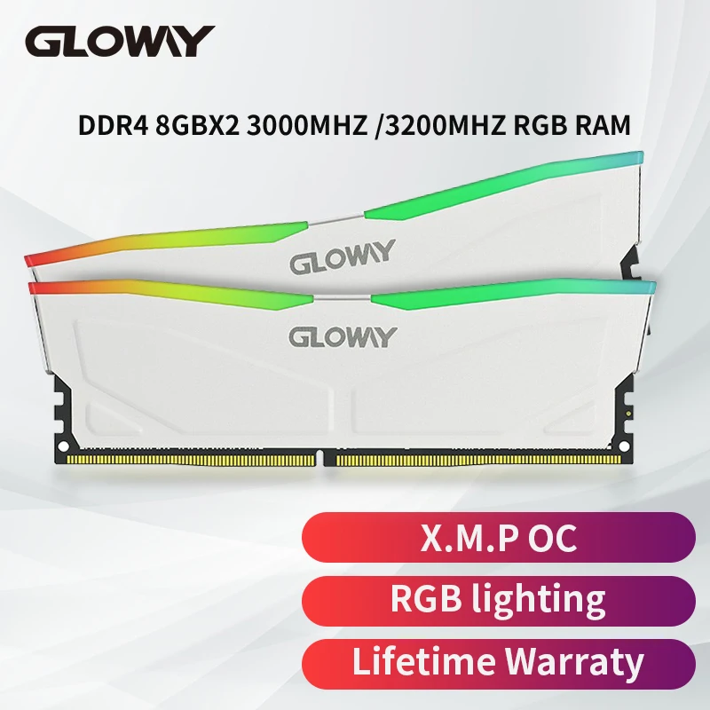 Оперативная память GLOWAY ddr416gb 8 gb оперативная Память DDR4 3000mhz 3200MHz бездны серии DDR4 RGB ram XMP 288pin для настольного компьютера 1,35 v