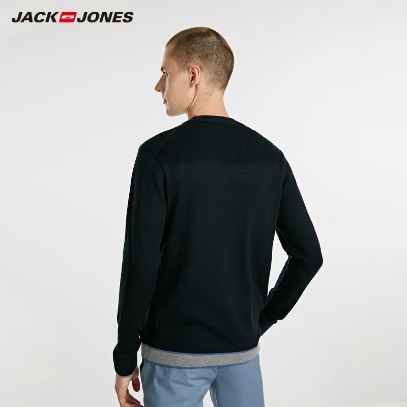 JackJones/осенний мужской Повседневный свитер на молнии с длинными рукавами топ
