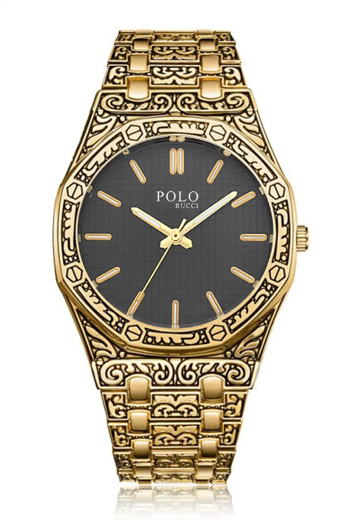 hour watch stylish design mechanical wicker black unisex male woman time accessory classical Sport daily gift couple golden