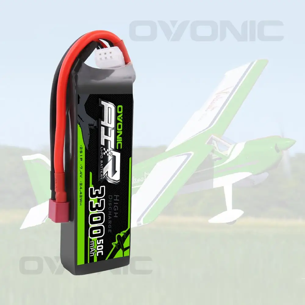 Литий полимерный аккумулятор OVONIC 7 4 В 3300 мАч 2S 50C с разъемом Deans для HPI AE1/10 RC Rar