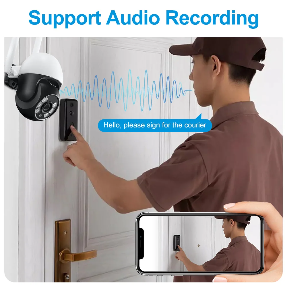 UniLook смарт-камера купольная HD WiFi 3MP CCTV камера ночного видения наружная IP P2P мини