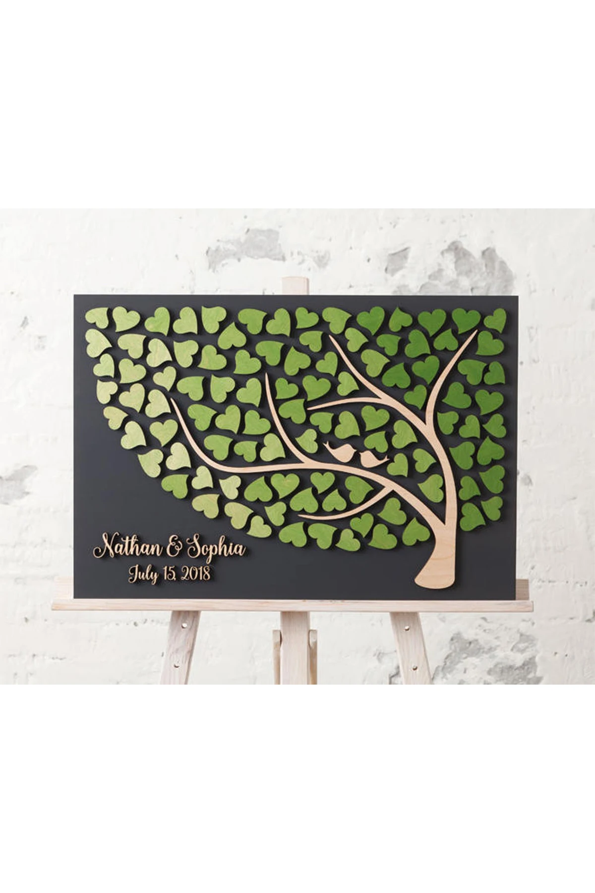 Wedding Guest Visitor Signature Book Wooden Personalized Alternatives to Names Date Mr and Mrs Mariage 3D Love Valentine's Rusti | Дом и