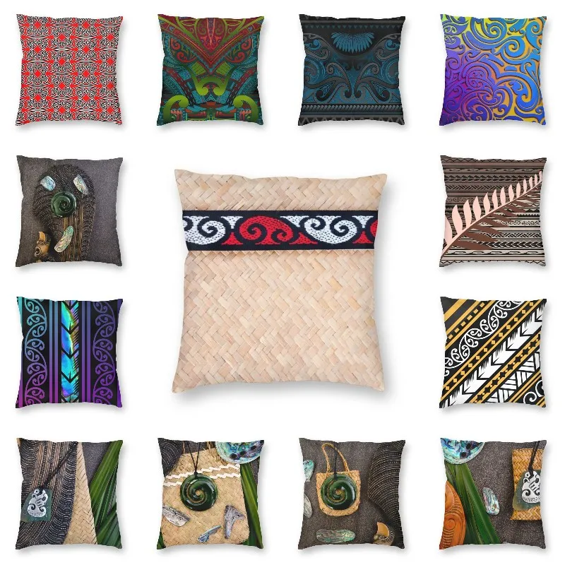 

NZ Maori Traditional Kete And Design Cushion Covers Sofa Living Room New Zealand Square Throw Pillow Case 40x40cm