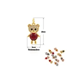 Ожерелье с хрустальным 3D мишкой Тедди, золотой кулон в виде животного, очарование мишки тедди, аксессуары для изготовления ювелирных изделий своими руками 19  9  5 мм