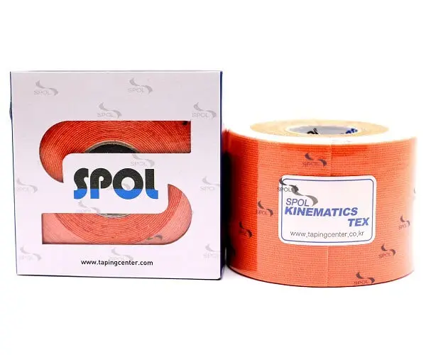 Кинезио тейп SPOL TAPE 5см*5м (оранжевый) Оранжевый Аксессуары инвентарь|Поддержка