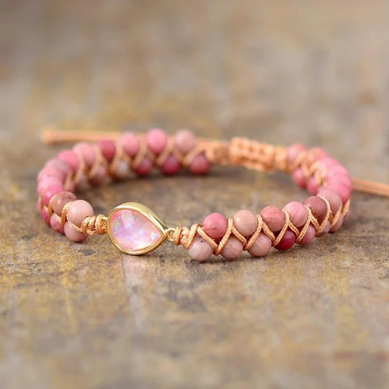 OAIITE Howlite с камнем Родонит Подвеска для браслета в форме сердца женский браслет