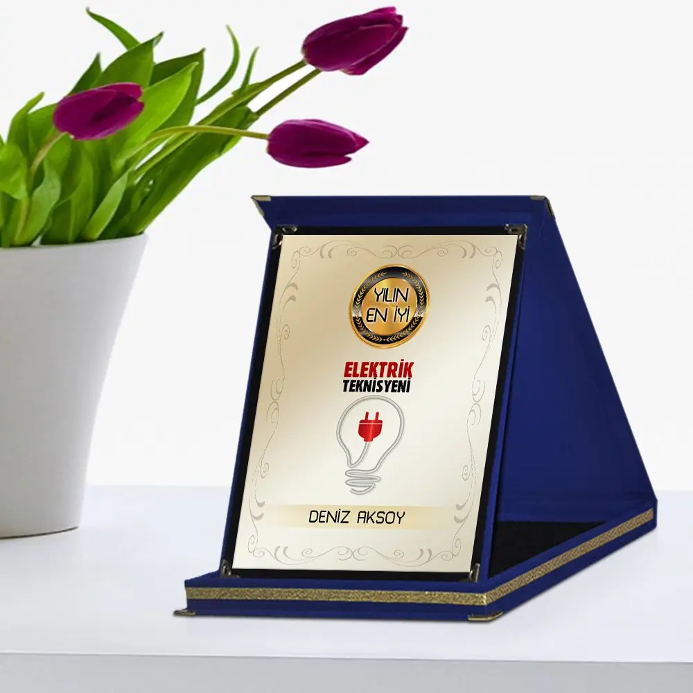 

Персонализированные лучший Электрический техник Темно-синие налет Award в год
