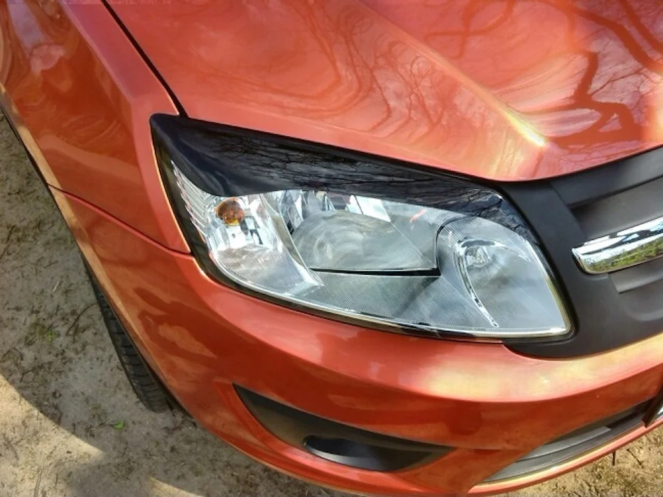 Для лада веста гранта приора накладки на фары ресницы реснички брови фонари свет