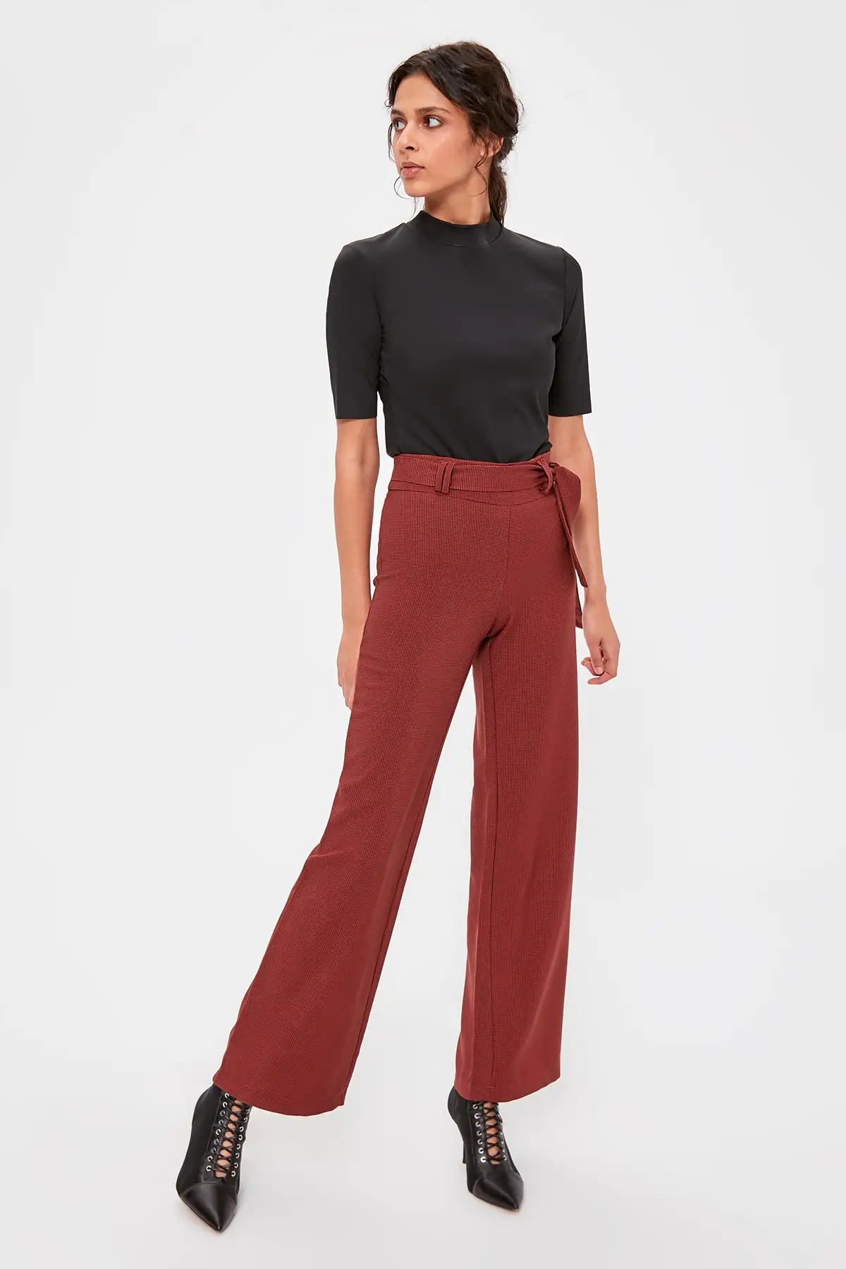 Брюки с рисунком вороньей лапки | Женская одежда