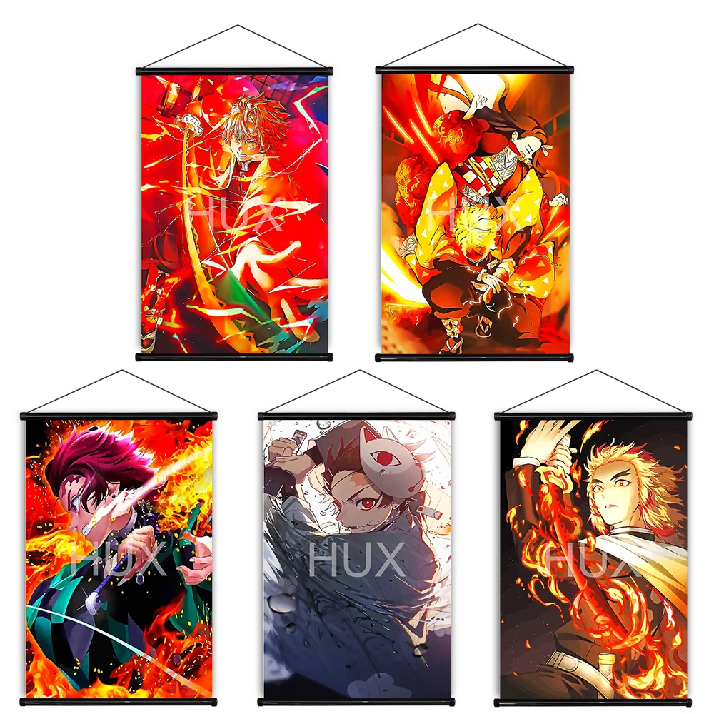 

Japanese Anime Demon Slayer Cartoon Poster Pictures Prints Room Decoration Scroll Quality Canvas Painting Wall Art Modern Mural